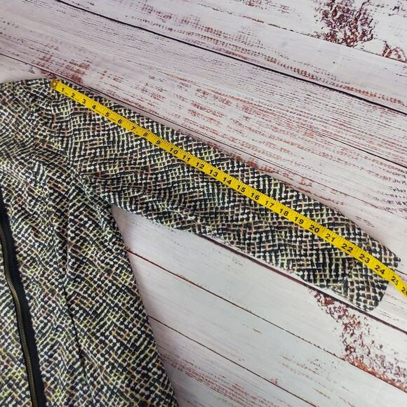 Cabi Cliffside Moto Jacket Zip Geocheck Blazer Coat Multicolor Academia Preppy M - Picture 11 of 11